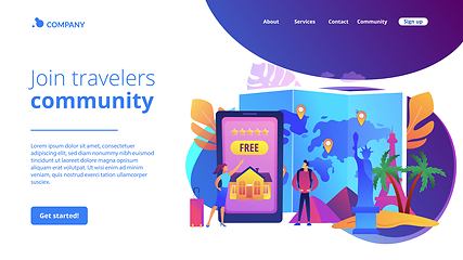 Image showing Hospitality and travel clubs concept landing page