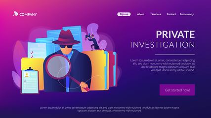 Image showing Private investigation concept landing page