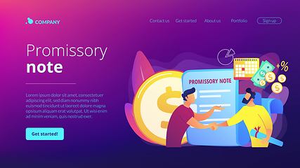 Image showing Promissory note concept landing page