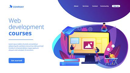 Image showing Web development courses concept landing page