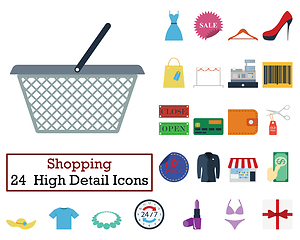 Image showing Set of 24 Shopping icons