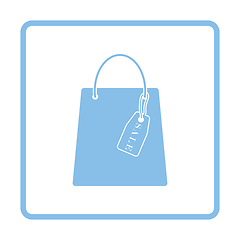 Image showing Shopping bag with sale tag icon