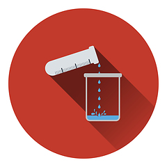 Image showing Icon of chemistry beaker pour liquid in flask