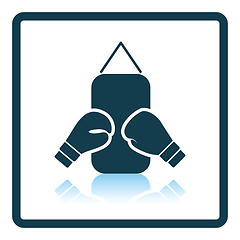 Image showing Icon of Boxing pear and gloves