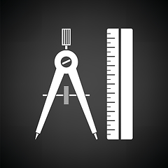 Image showing Compasses and scale icon