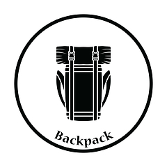 Image showing Camping backpack icon