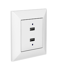 Image showing White wall socket with USB charging ports