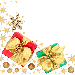 Image showing Christmas Presents with Stars and Decorations