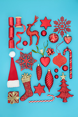 Image showing Abstract Red Christmas Decoration Collection