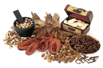 Image showing Traditional Chinese Apothecary Herbs and Spice