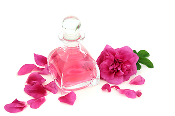 Image showing Luxury Rose Flower Perfume and Petals