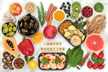 Image showing Immune Boosting Food for a Healthy Balanced Diet