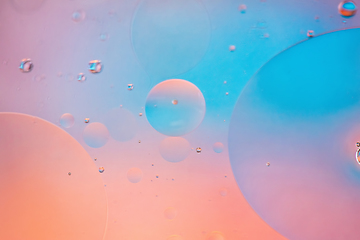 Image showing Defocused pastel colored abstract background picture made with oil, water and soap