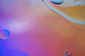 Image showing Orange and purple abstract background picture made with oil, water and soap