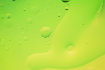 Image showing Green and yellow abstract background picture made with oil, water and soap