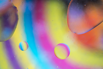 Image showing Rainbow abstract background picture made with oil, water and soap