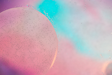 Image showing Defocused pastel colored abstract background picture made with oil, water and soap