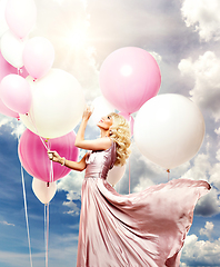 Image showing beautiful girl with balloons