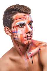 Image showing young man with body paint