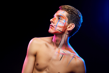 Image showing young man with body paint