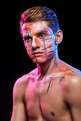 Image showing young man with body paint