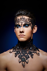 Image showing young man wiht dark makeup