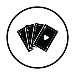 Image showing Set of four card icons