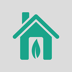 Image showing Ecological home leaf icon