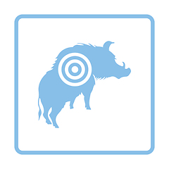 Image showing Boar silhouette with target icon