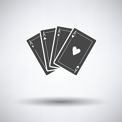 Image showing Set of four card icons