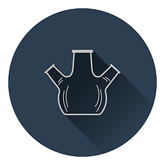 Image showing Icon of chemistry round bottom flask with triple throat