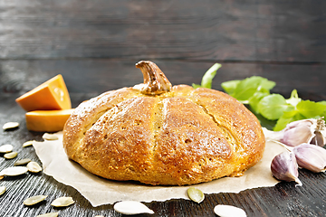 Image showing Bread pumpkin on parchment