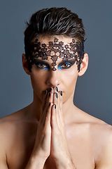 Image showing young man wiht dark makeup