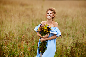 Image showing beautiful girl in field