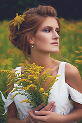 Image showing beautiful girl in field