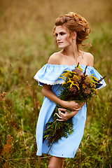 Image showing beautiful girl in field