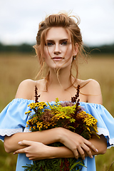 Image showing beautiful girl in field