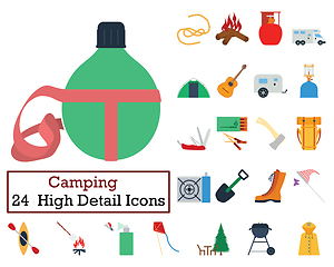 Image showing Set of 24 Camping Icons