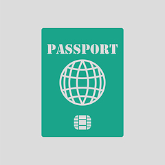 Image showing Passport with chip icon