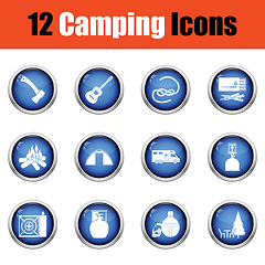 Image showing Camping icon set. 