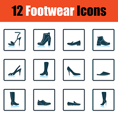 Image showing Set of footwear icons