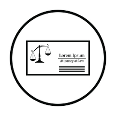 Image showing Lawyer business card icon