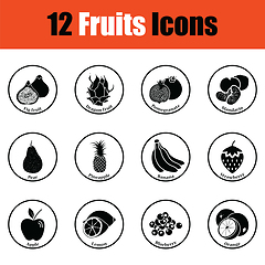 Image showing Fruit icon set