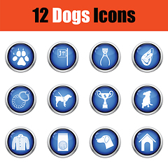 Image showing Set of dog breeding icons. 