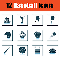 Image showing Baseball icon set