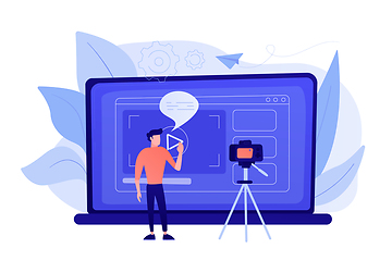 Image showing Vlog concept vector illustration.