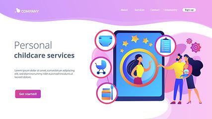 Image showing Babysitting services concept landing page