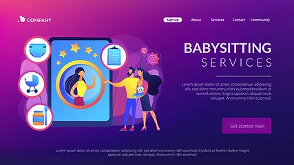 Image showing Babysitting services concept landing page