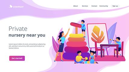 Image showing Nursery school concept landing page