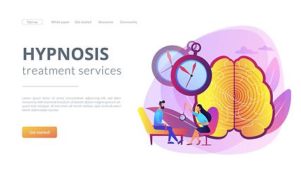 Image showing Hypnosis practice concept landing page